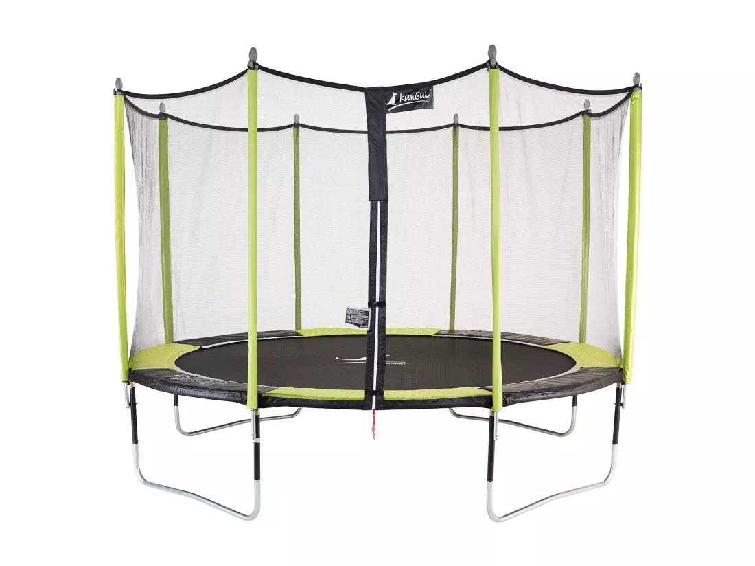 Kangui - Trampoline de jardin 426 cm + filet de sécurité JUMPI Vert/Noir 430