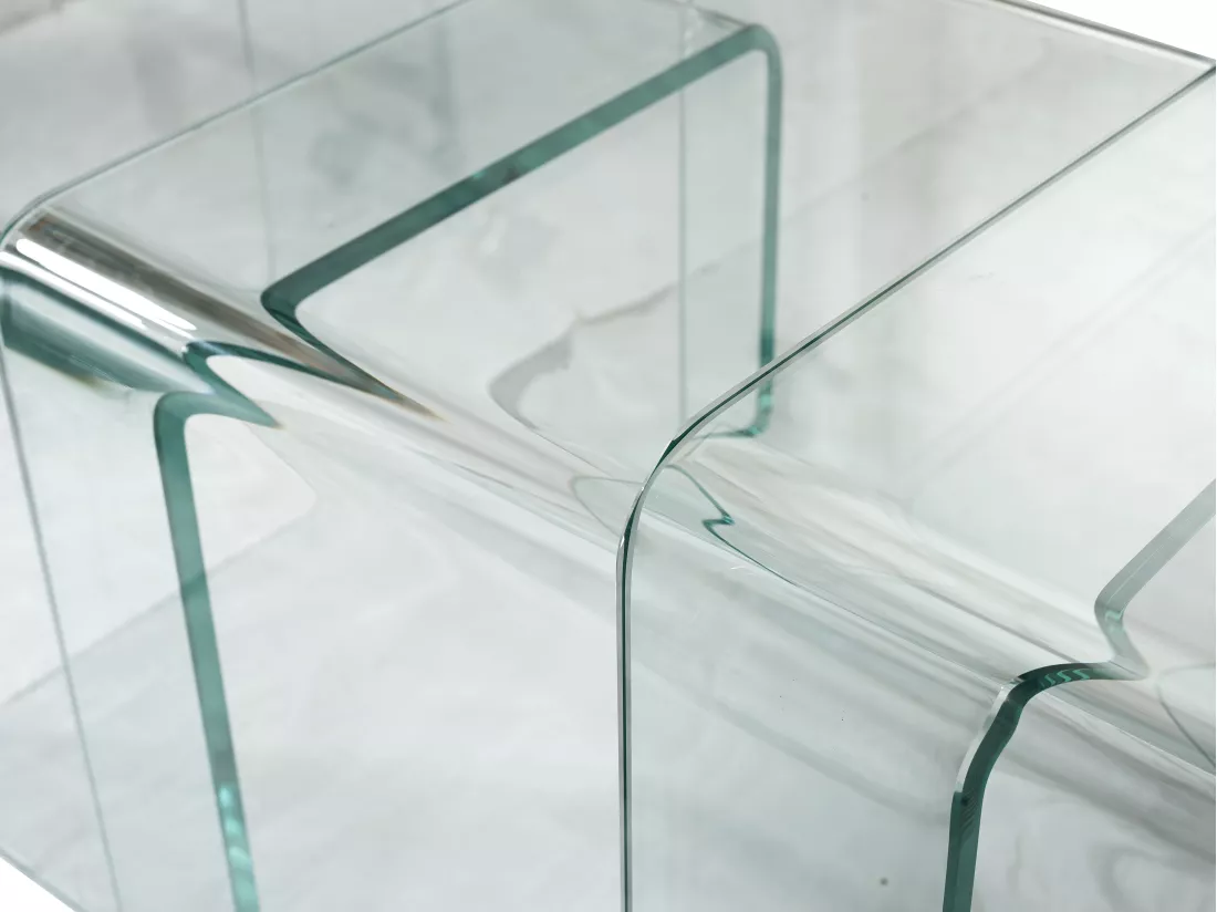 Tables basses gigognes MINKA - Verre courbé