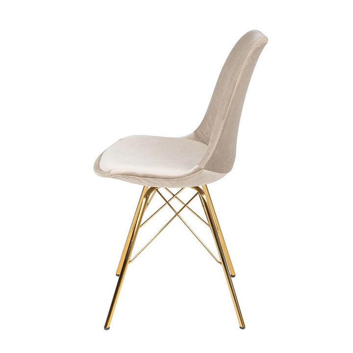 Kick collection - Stoel Velvet Champagne - Goud frame