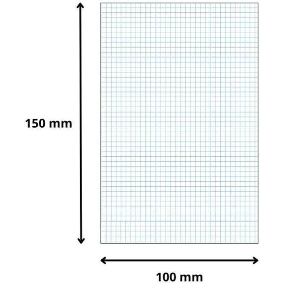 Étui de 100 fiches - bristol quadrillé 5x5 perforé 100x150mm - Blanc