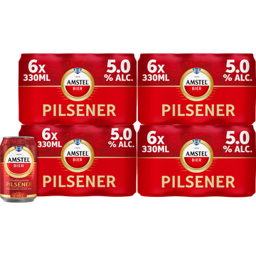 Amstel Pilsener Bier Blik 4 x 6 x 330ml