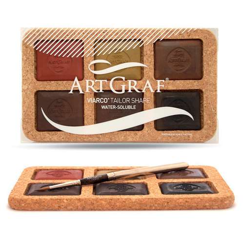 VIARCO® ART GRAF® wasserlösliche Graphitkreide 6er-Set, Erdtöne