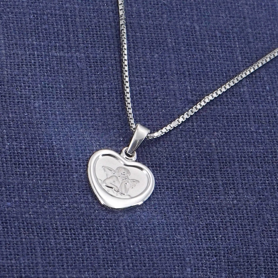 trendor Kinder-Halskette mit Schutzengel-Anhänger 925 Silber silver