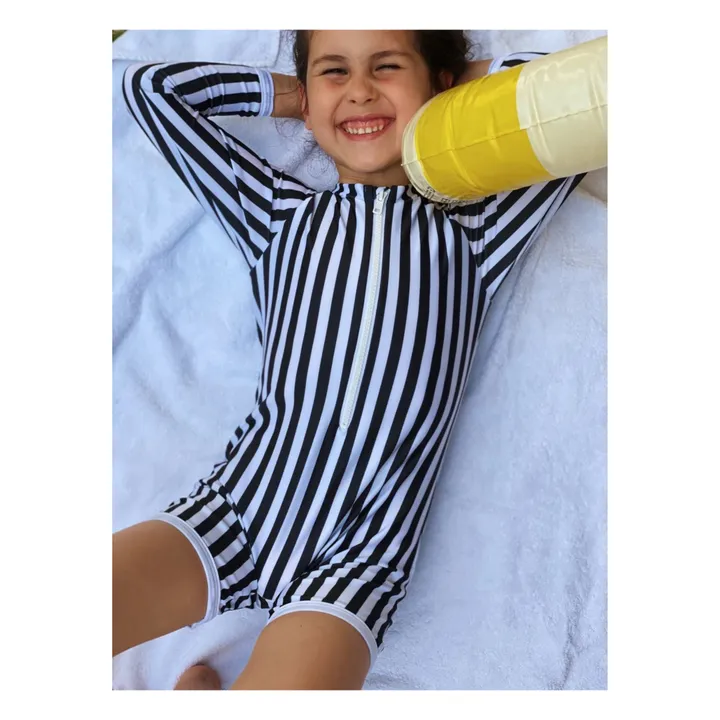 Juillet Juillet Combishort Anti-UV Graniers Rayé | Blanc