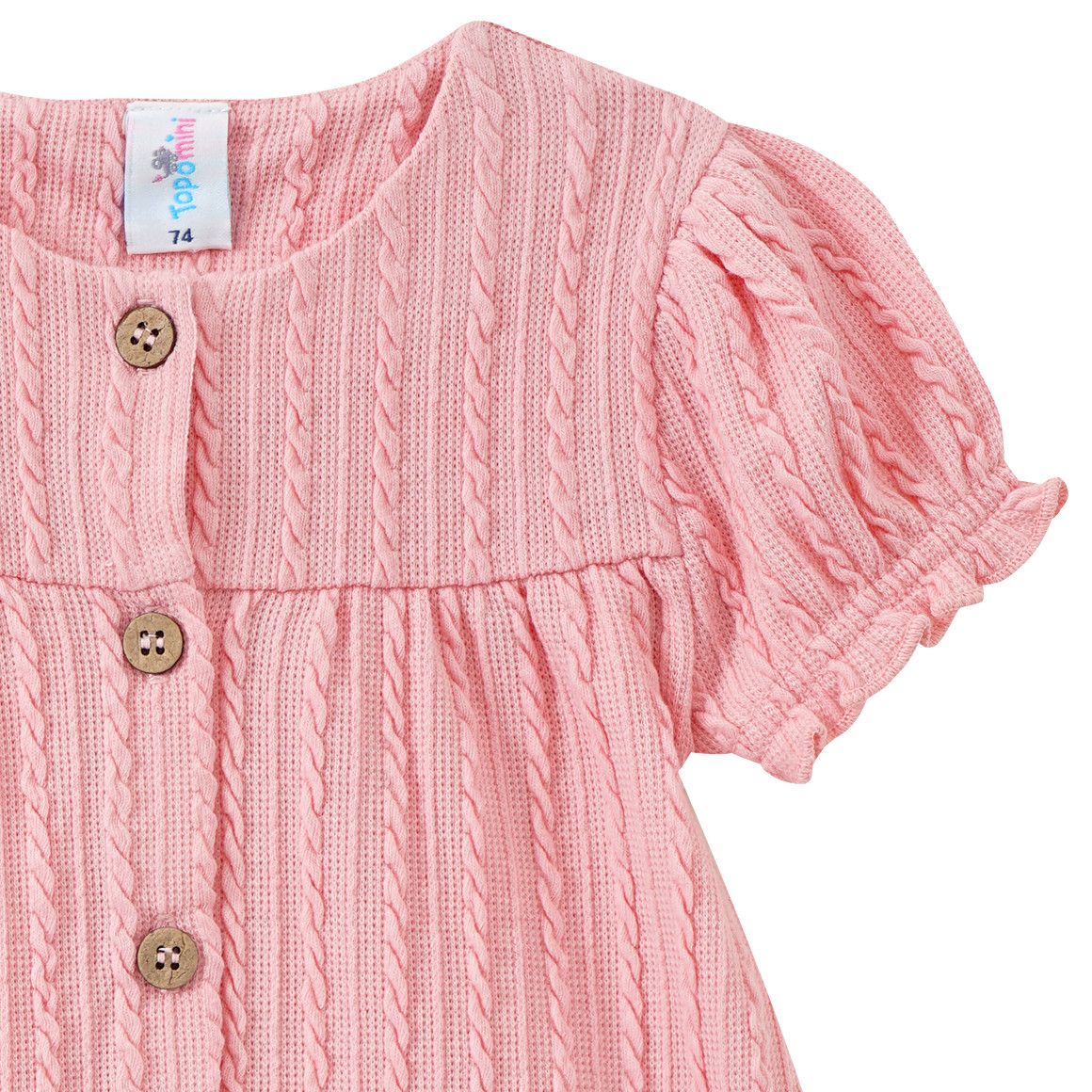 Topomini Baby T-Shirt aus strukturiertem Material rosa