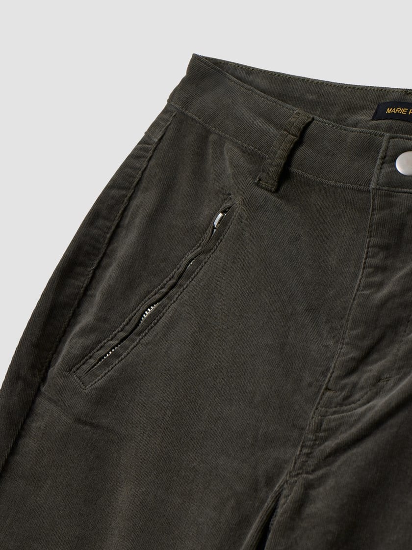 Paris zip cordbukse Dusty Olive