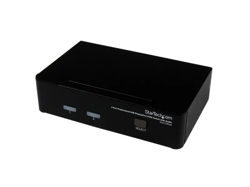 StarTech.com 2 Port DisplayPort KVM Switch - 2560x1600 @60Hz - Dual Port DP USB, Keyboard, Video, Mouse Switch Box w/ Audio for Computers and Monitors (SV231DPUA) - KVM / audio-switch - 2 x KVM / audio - 1 lokalbruger - desktop - for P/N: DP4N1USB6,