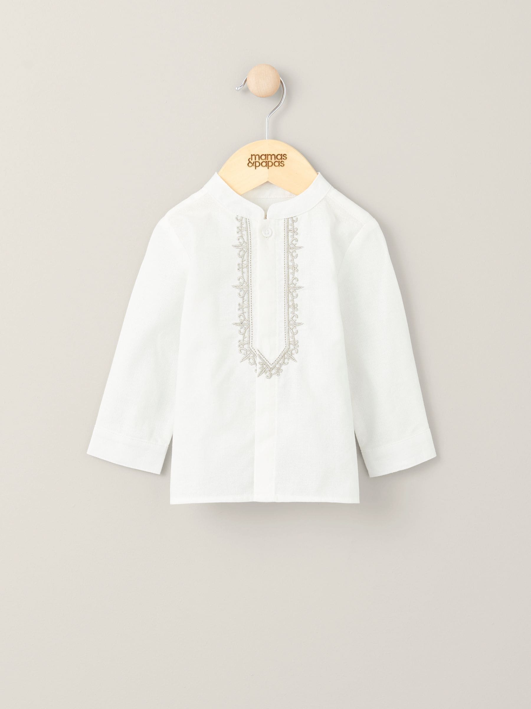 Mamas & Papas Eid Embroidered Long Sleeve 100% Cotton Shirt