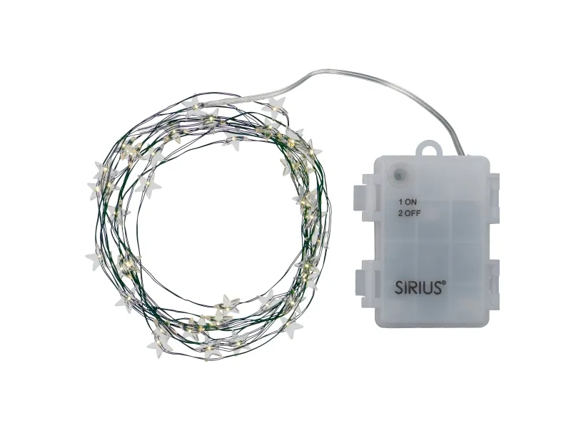 Sirius Trille Stjernelyskæde - 40 LED - Klar/Grøn