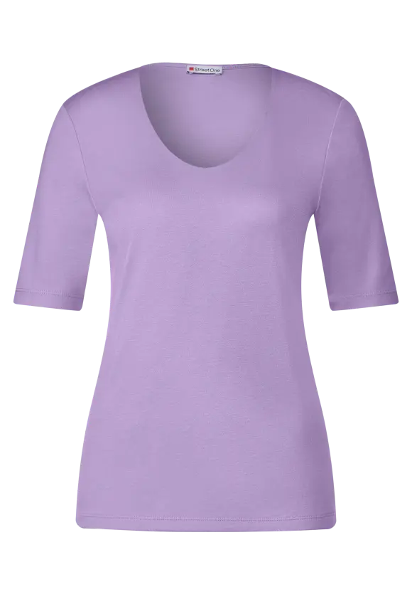 Basic Kurzarmshirt - smell of lavender
