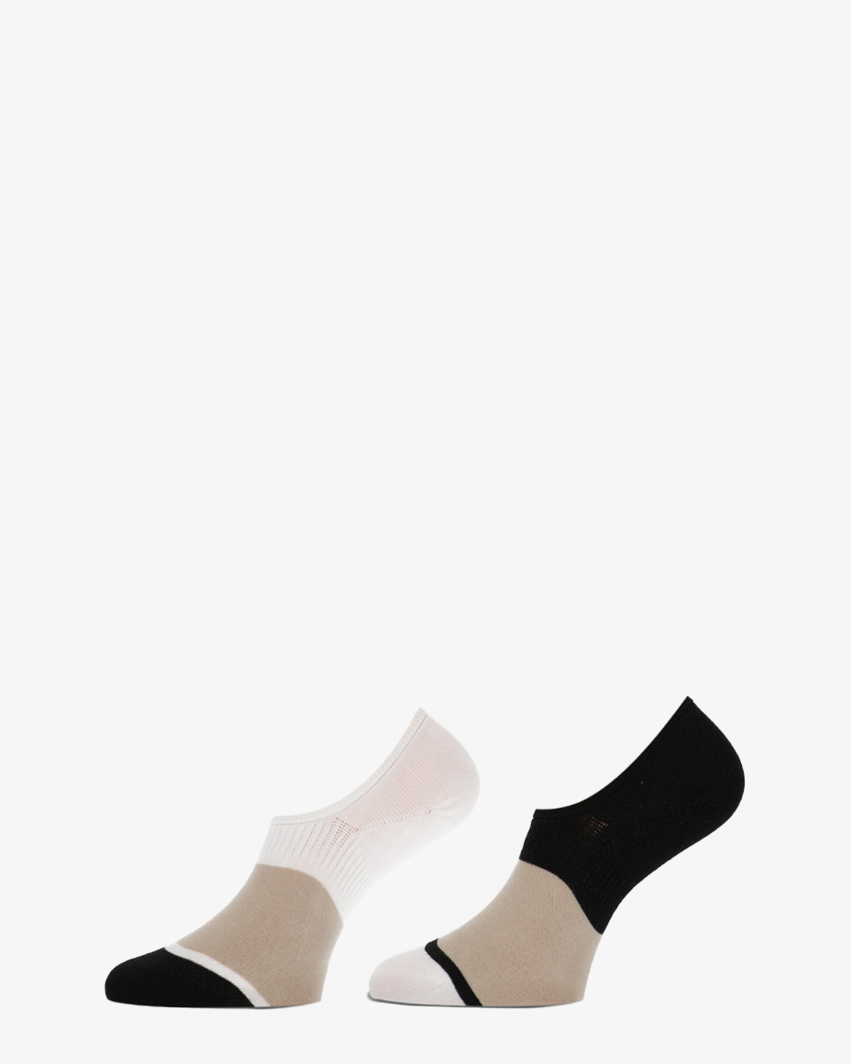 Marcmarcs Livia 2-Pack Beige/Wit/Zwart Dames Sneakersokken