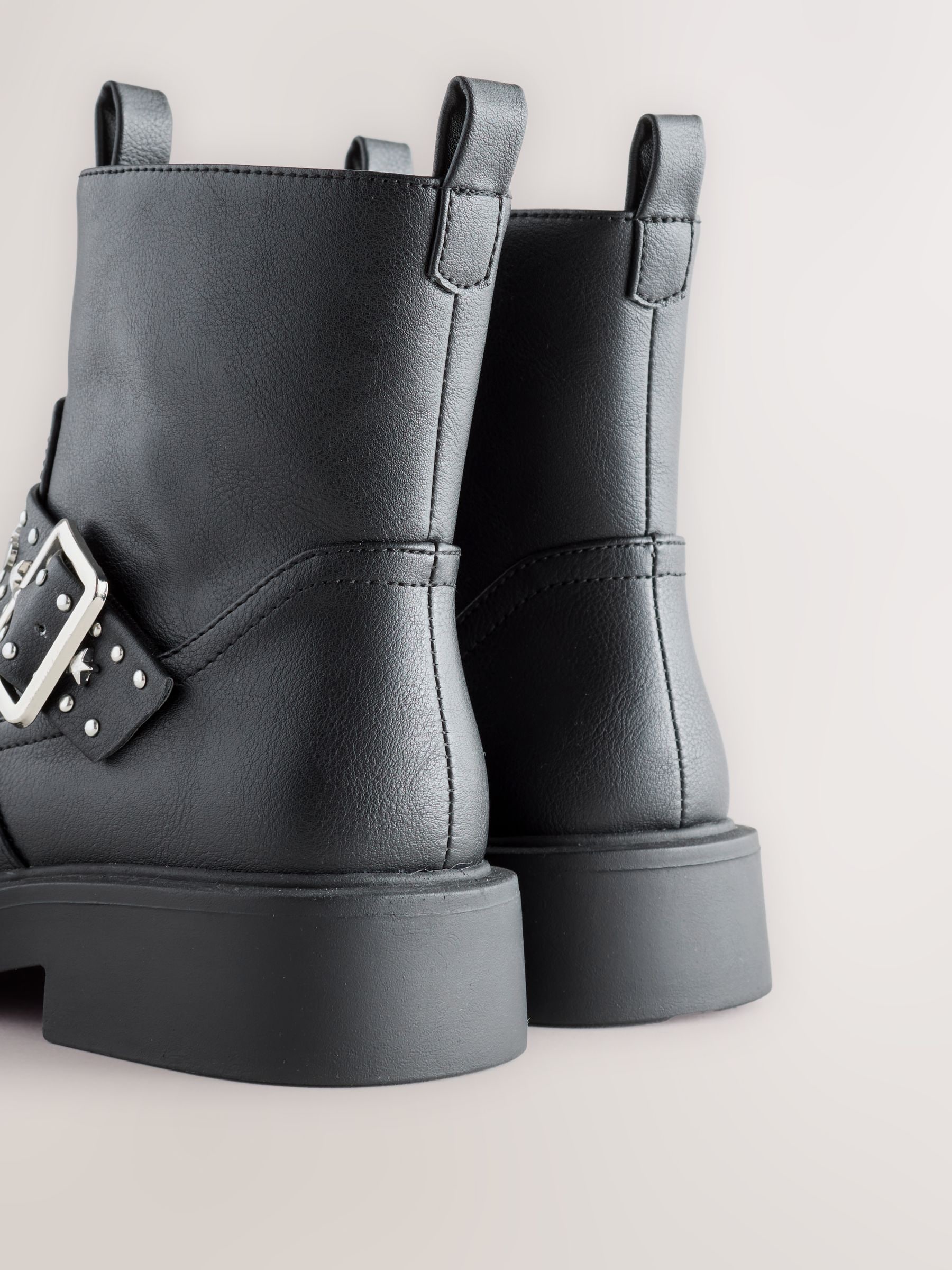 Zwart - Studded Biker Boots