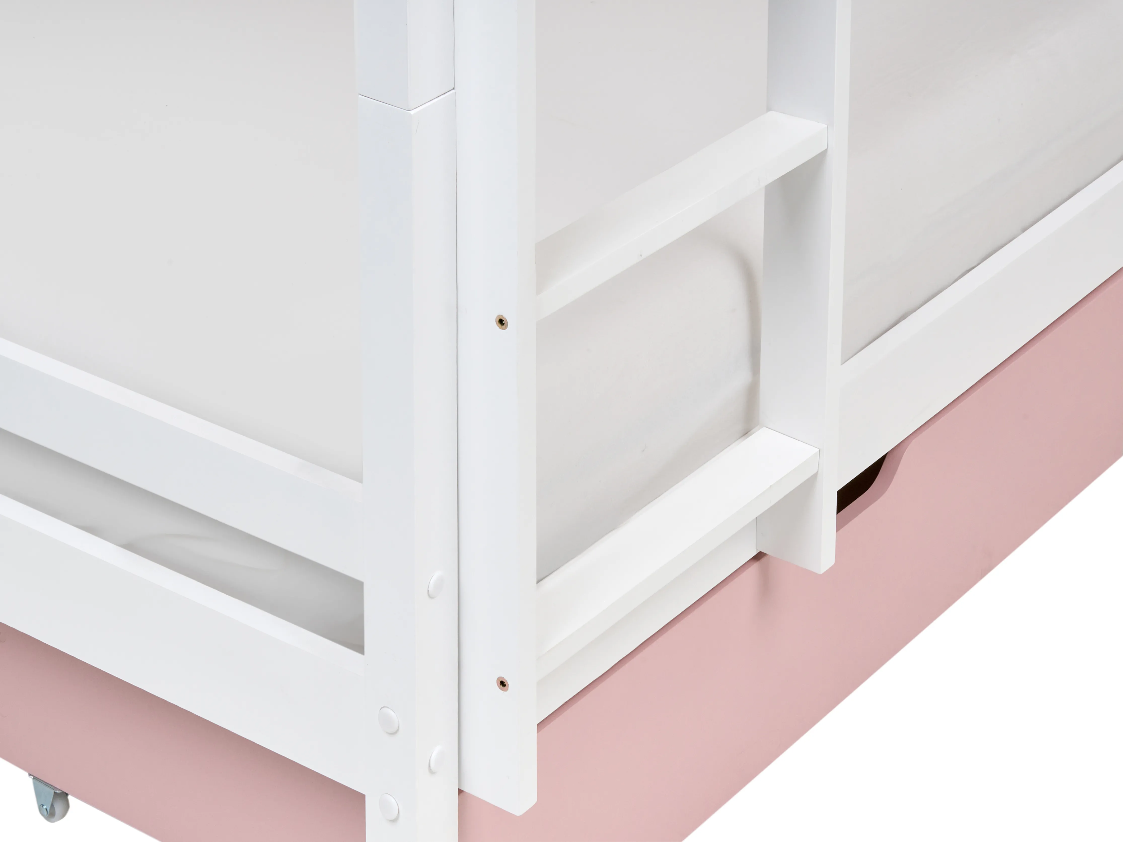 Hoogslaper met laden Huis Dennenhout TERNAS 90 x 200 cm Roze