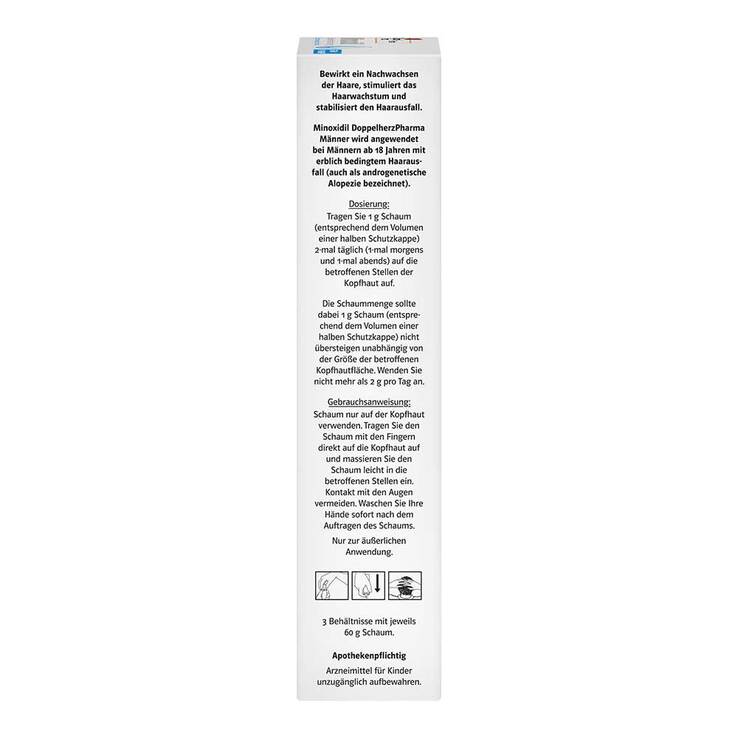 Minoxidil Doppelherzpharma Männer 50 mg / g Schaum, 2x3x60 g