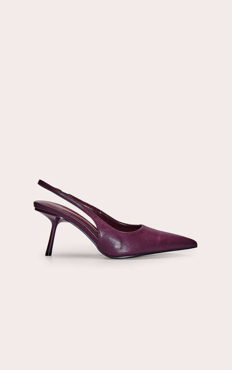 Chocolate Plum Escarpins À Bride Arrière En Cuir Verni Effet Croco
