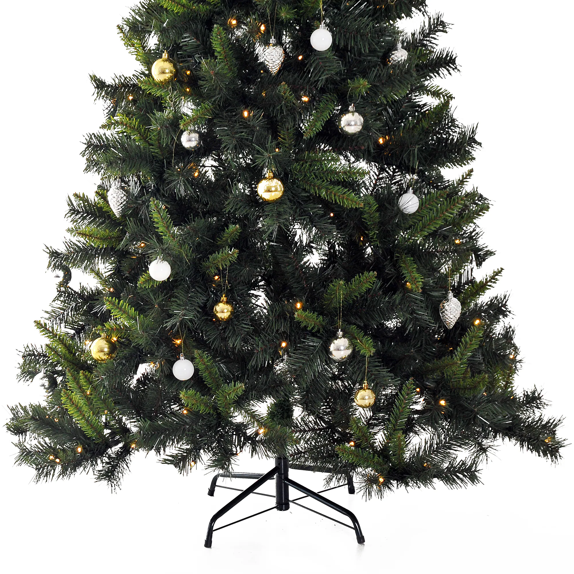 HOMCOM Tannenbaum inkl. Christbaumkugeln grün 112 x 180 cm (ØxH)