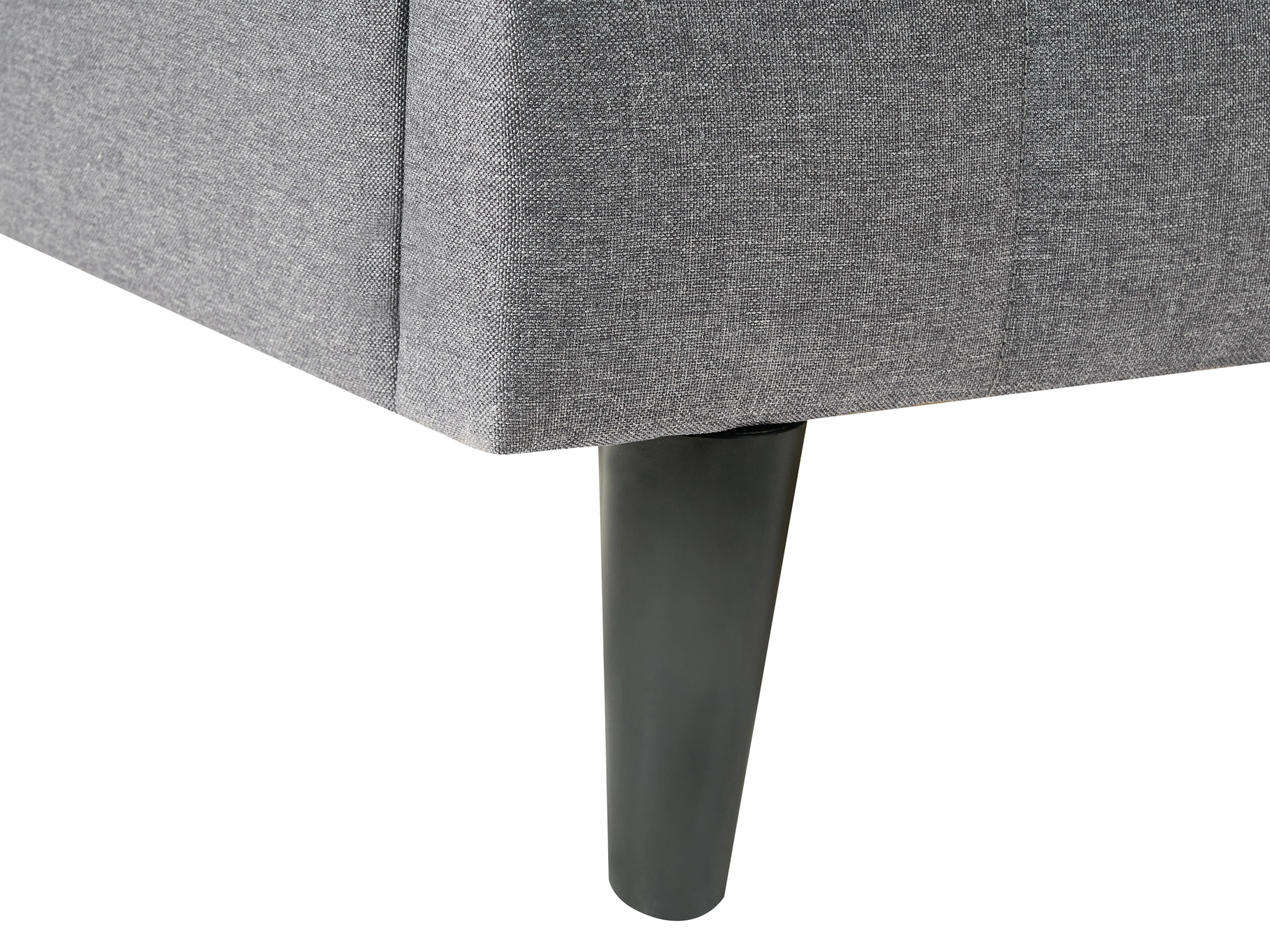 Bed met LED-verlichting Stof BEAULIEU 180 x 200 cm met opbergruimte met USB-poort Donkergrijs