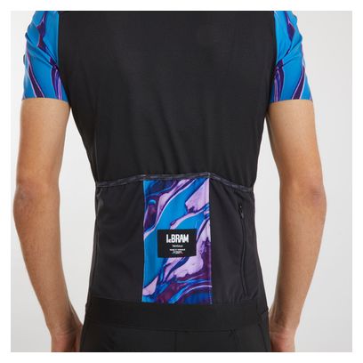 Maillot Manches Courtes LeBram Ventoux Pétrole Noir Bleu