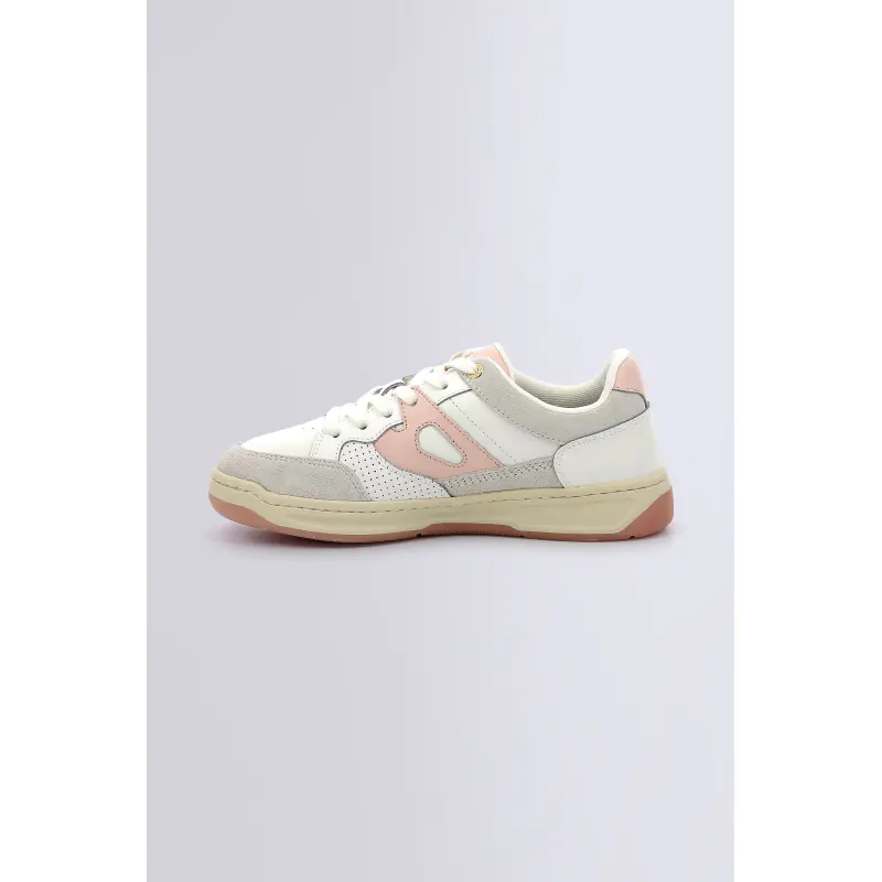KIKOUAK JUNIOR BLANC ROSE BASKETS BASSES Cuir Mixte