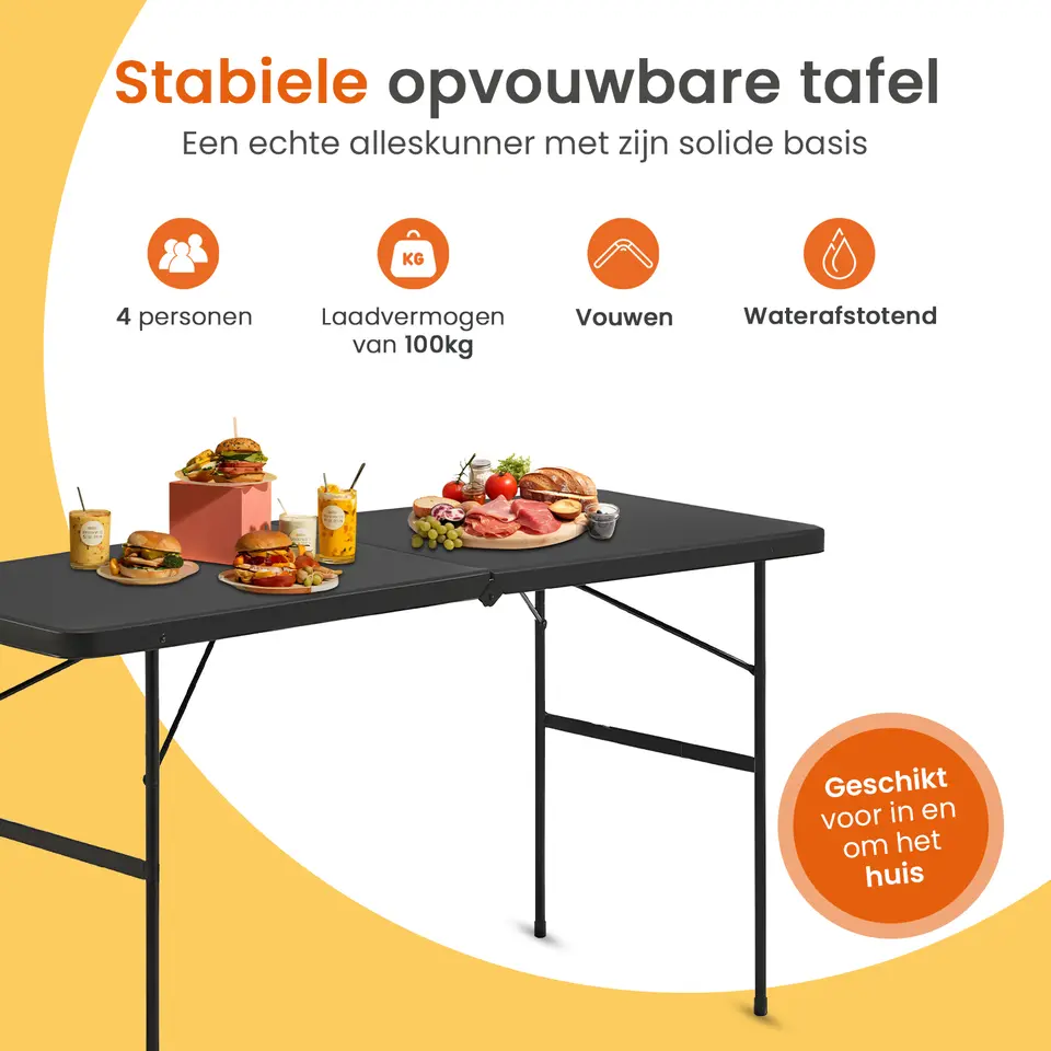 Goliving Inklapbare Tafel – Klaptafel – Campingtafel – Vouwtafel Buiten