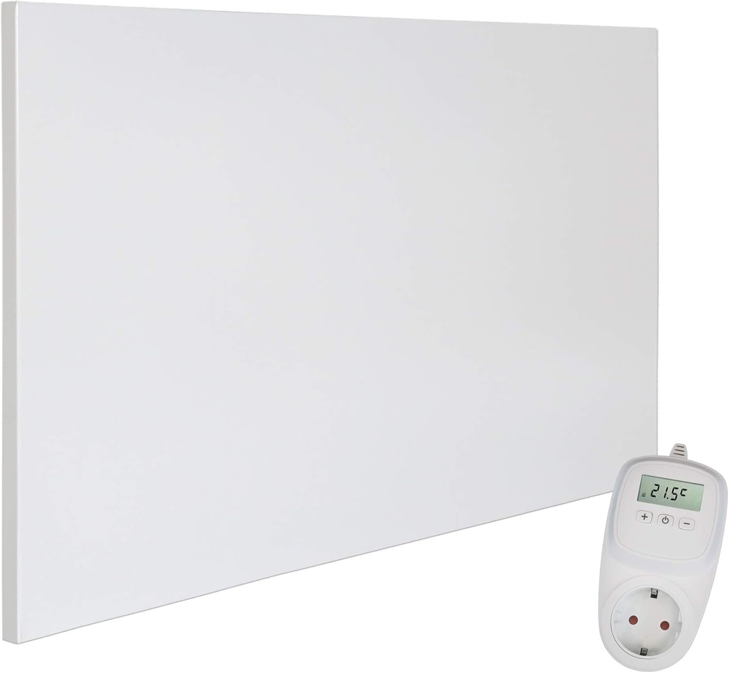 VIESTA® H600 Infrarotheizung Heizpaneel 600W 60x100cm Carbon Crystal rahmenlos Wand/Decke IP20 TÜV/GS Überhitzungsschutz 98% 70-90°C 100.000h inkl. TH10 Plug-in Thermostat sofort einsatzbereit