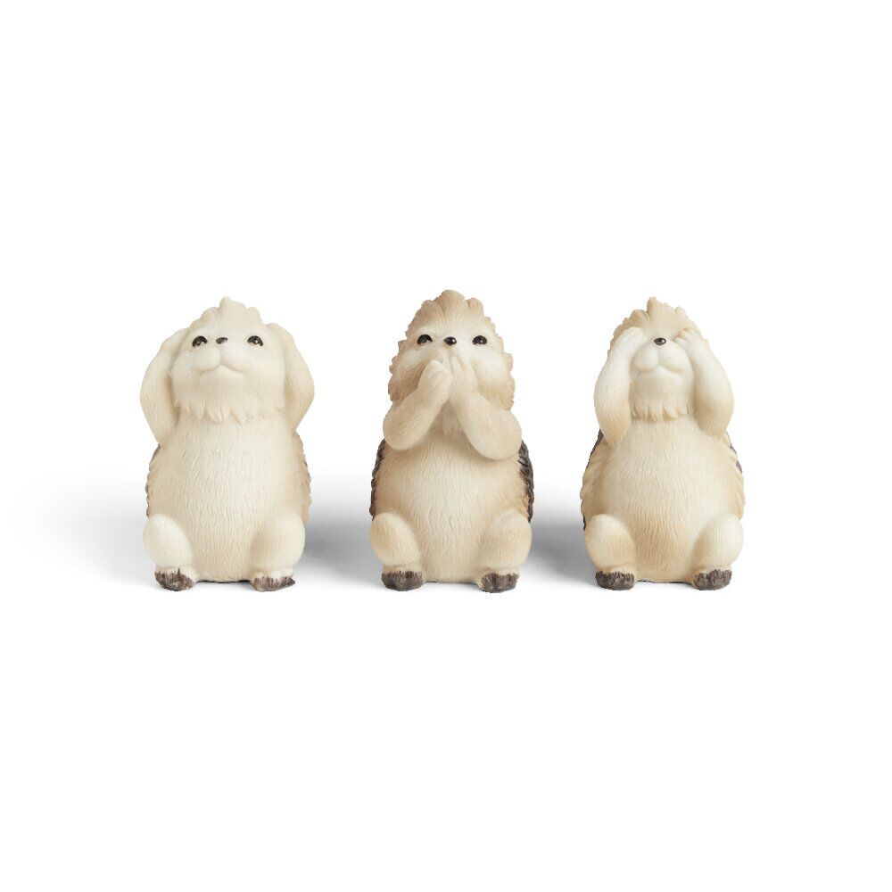 Lot de 3 hérissons décoratifs en polyrésine Ø6xH9cm