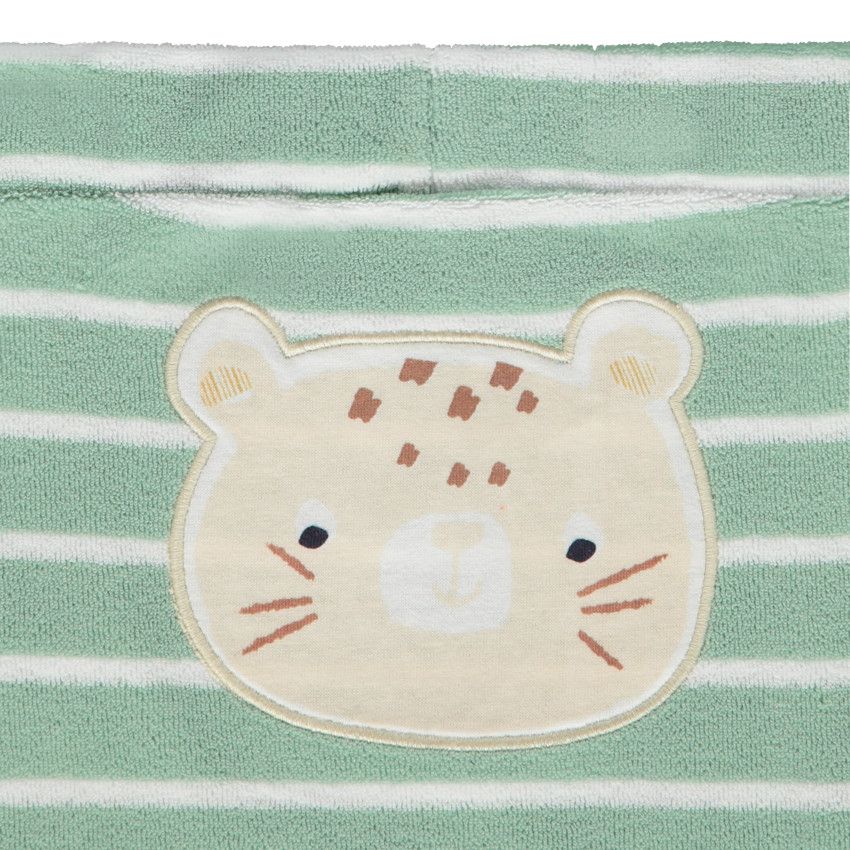 Ensemble 2 pièces éponge motifs safari pour bébé garçon - Blanc