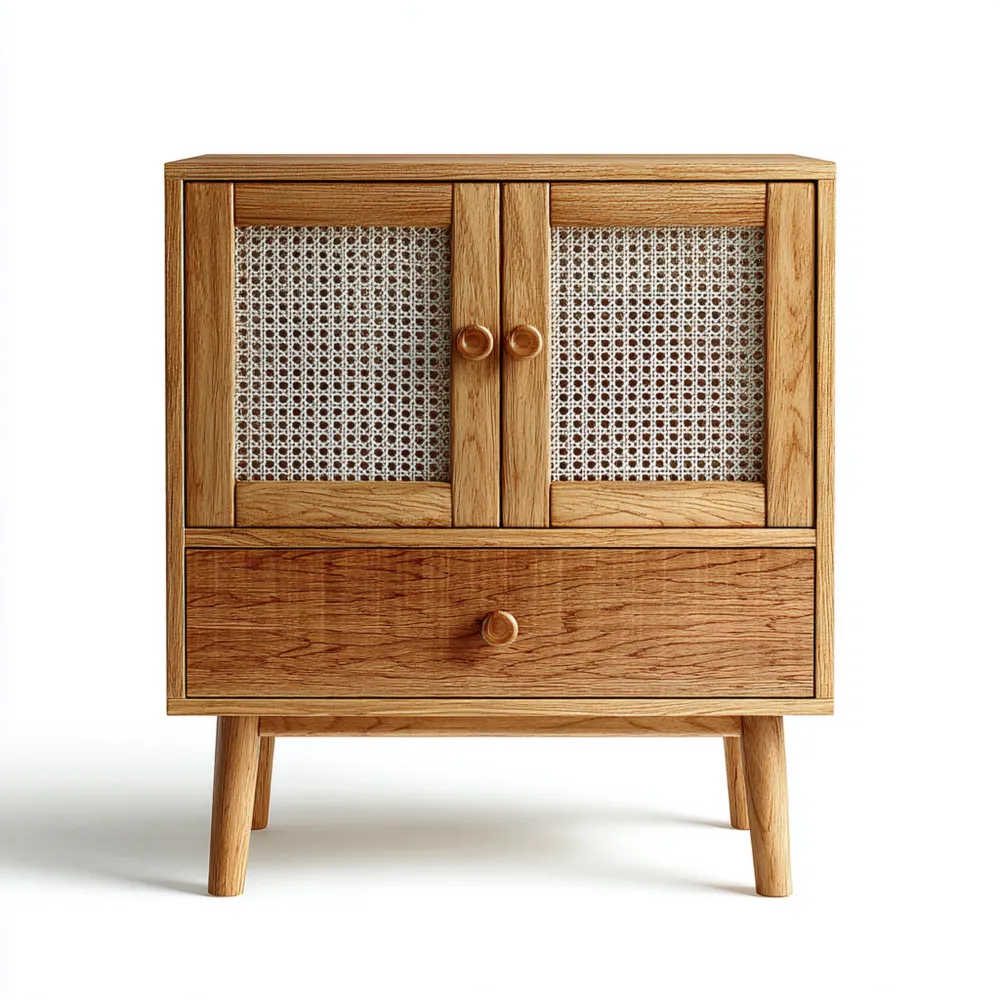 Dekoschrank Eichenholz 60x40x80 cm – Natur – Skandinavisches Design