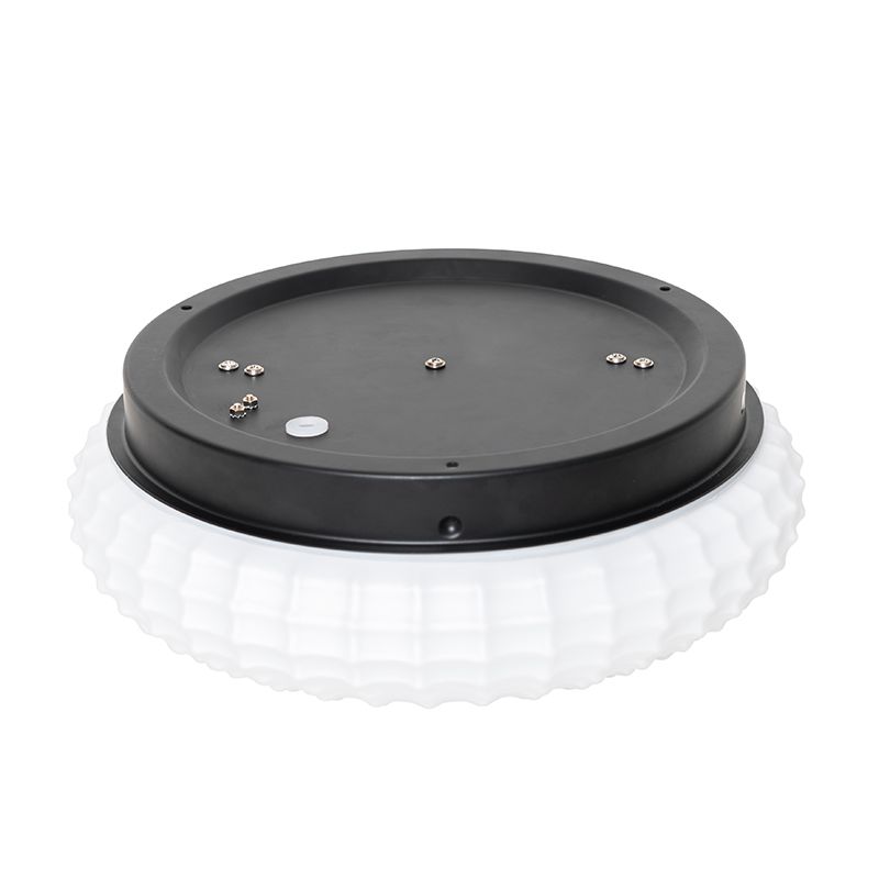 Klassieke plafondlamp zwart met opaal glas 30 cm IP44 - Nohmi