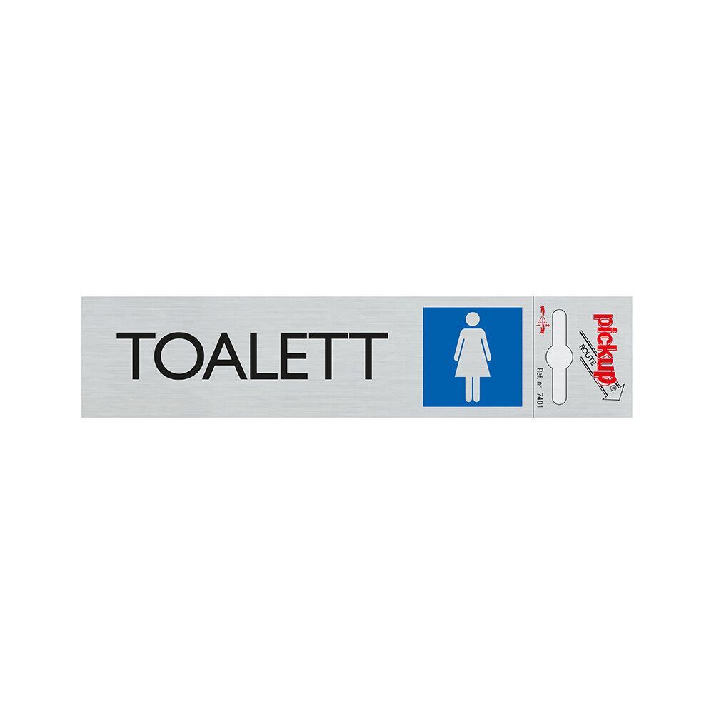 SKILT PICKUP TOALETT (D) ALU 165 X 44 MM
