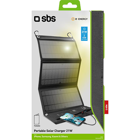 SBS transportabelt solpanel 21W - sort