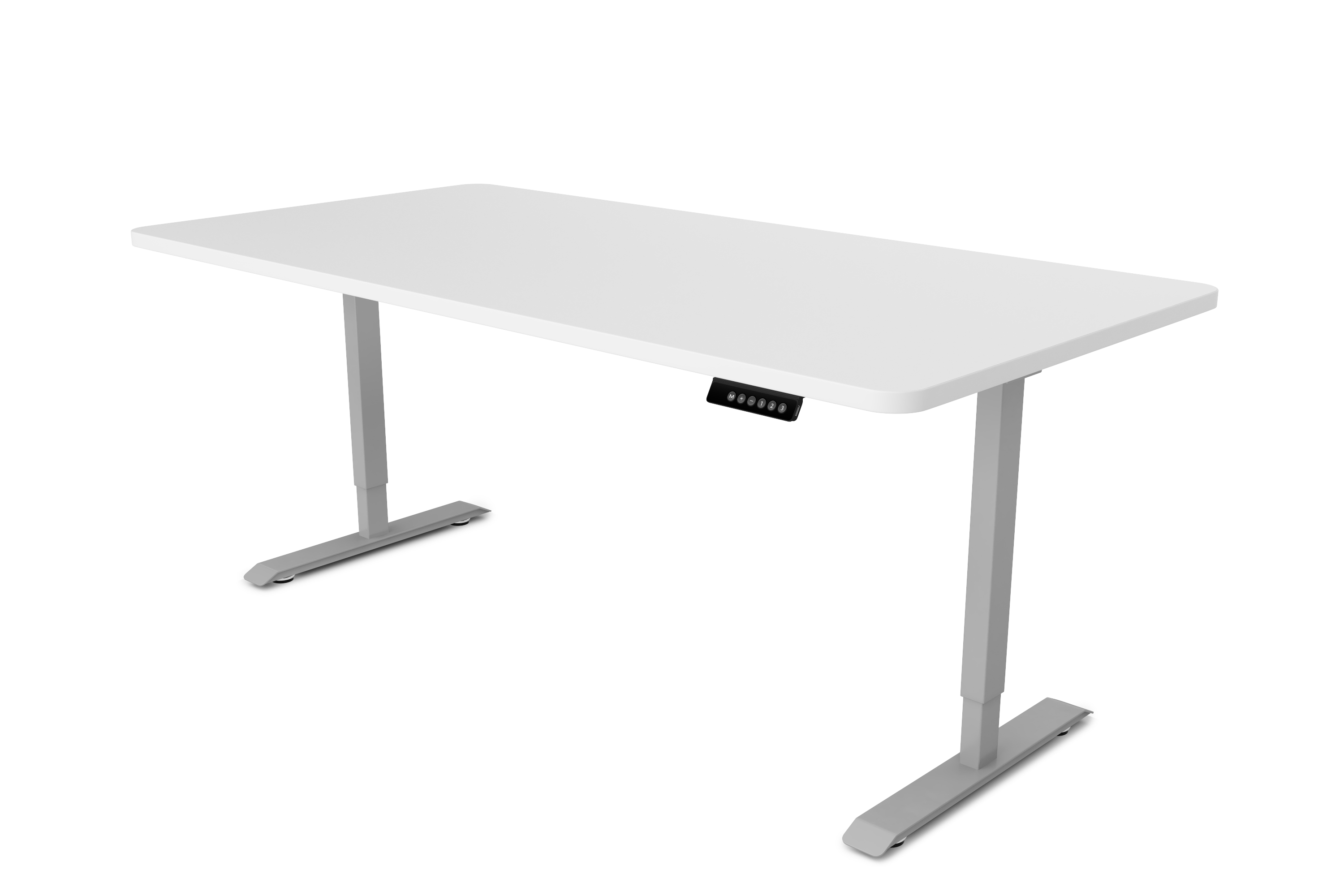 Stehpult elektrisch PREMIUM weiss/grau 160 x 80 cm