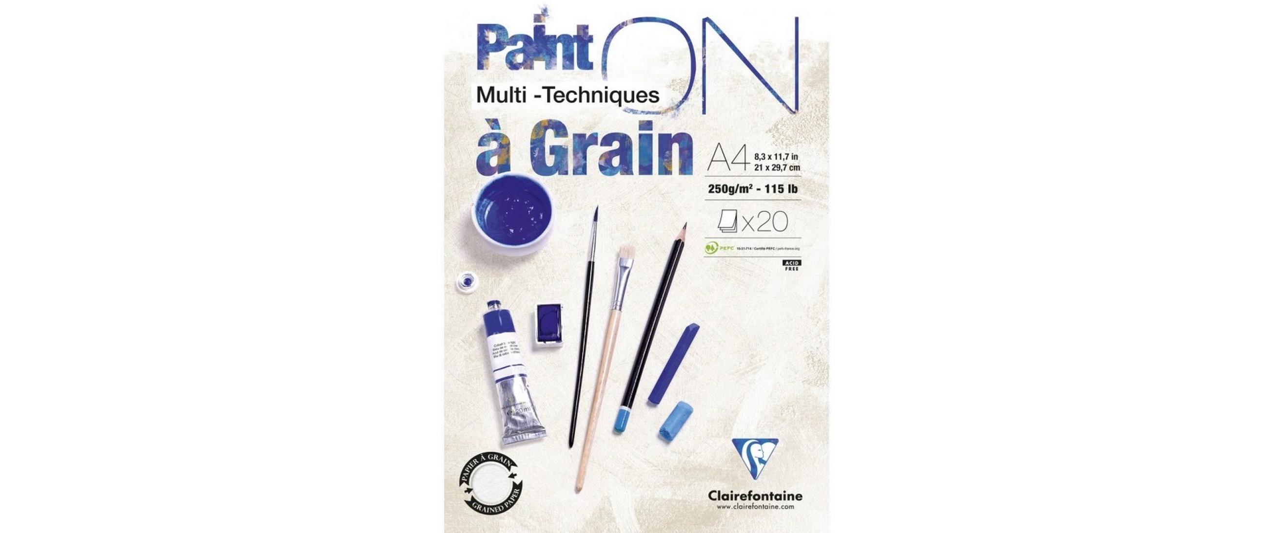 Zeichenblock Paint On gekörnt 20 Blatt, A4, 250 g/m², WeissMalblock für verschiedene Maltechniken