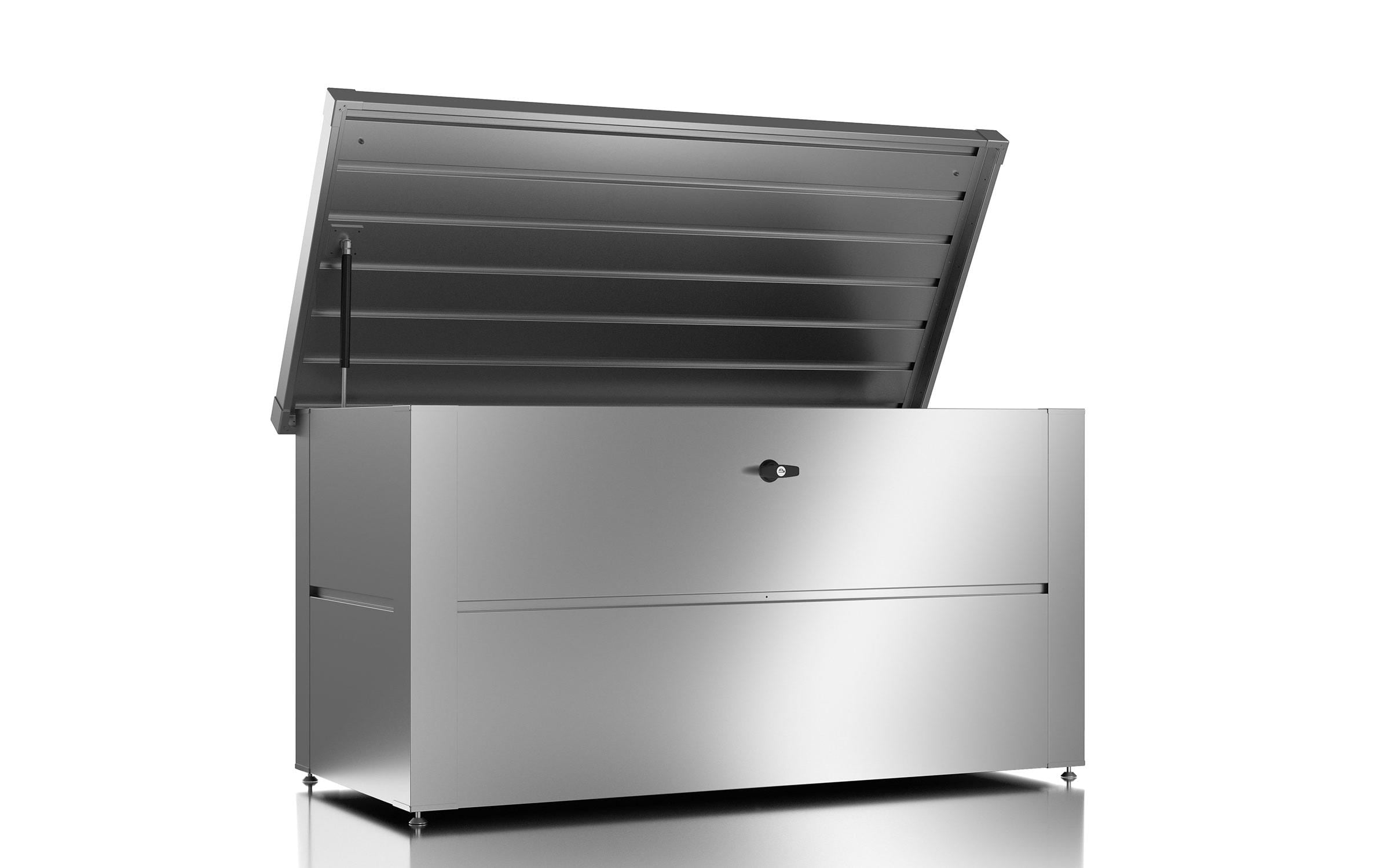 Gartenbox S mit Schloss, 135 x 65 x 73 cm, Silber<br>Aufbewahrungsbox für den Garten