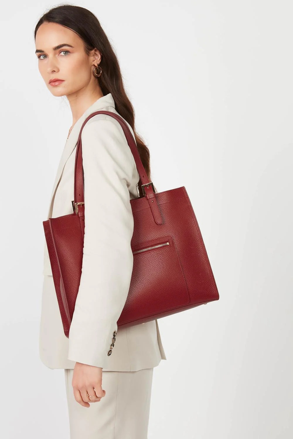 Foulonné Double-Grand sac cabas épaule