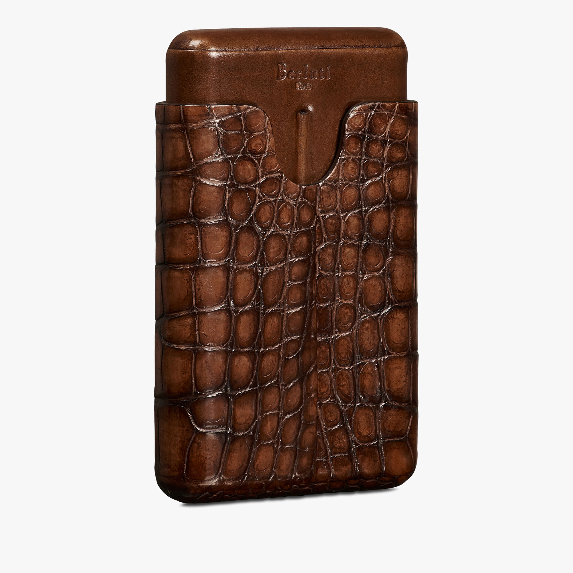 Étui Quatre Cigares En Cuir D'Alligator