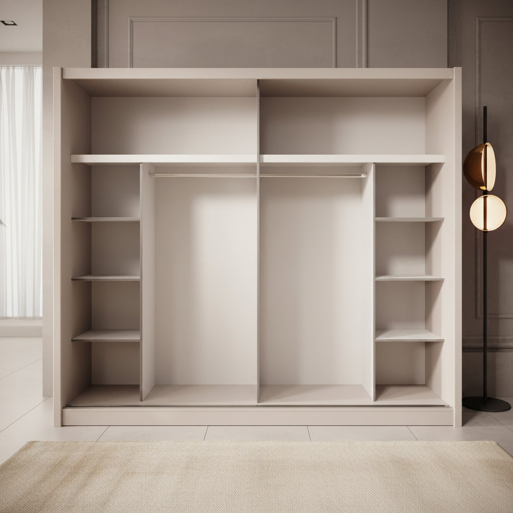 Azul - Kledingkast met schuifdeuren - Beige - 251x60x216 cm
