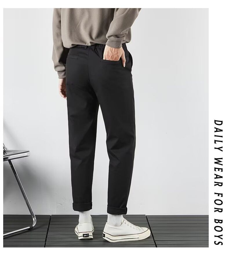 Lingaris - Mid Rise Plain Cropped Tapered Pants