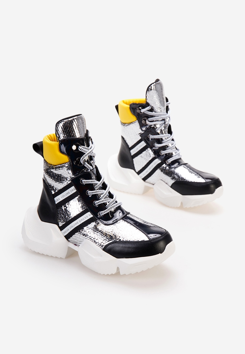 Baskets montantes argent Caserio V3