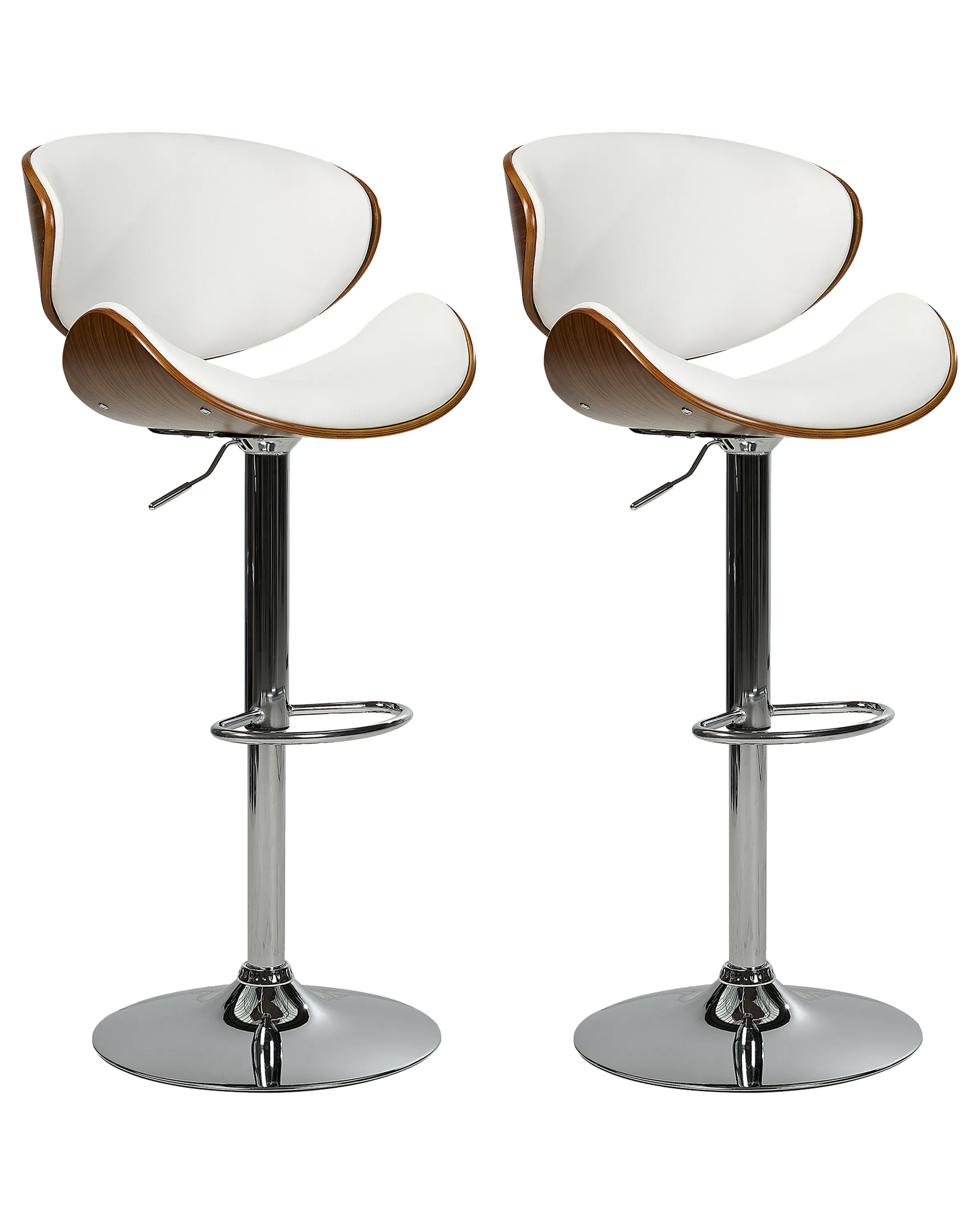 Set van 2 barstoelen ROTTERDAM Kunstleer draaibaar Wit