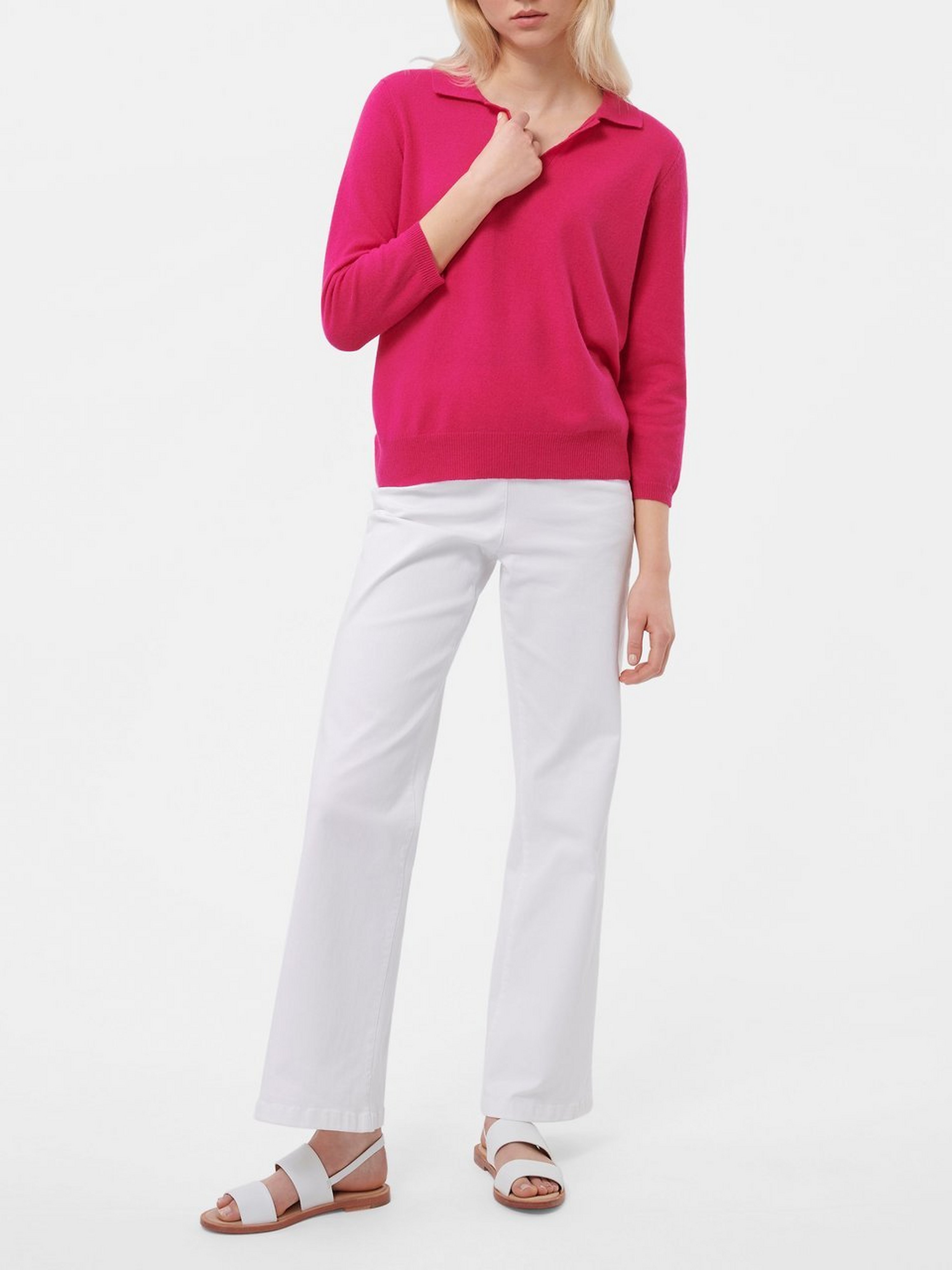 Polo-Pullover mit 3/4-Arm