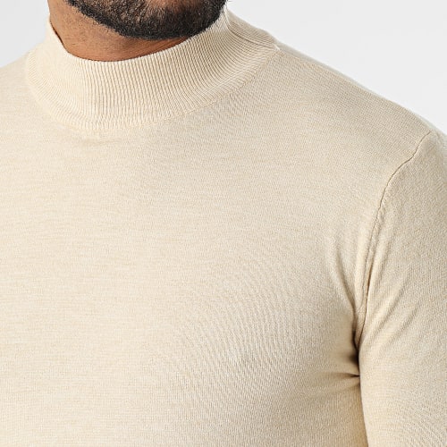 Pull Col Cheminée LD-690017 Beige