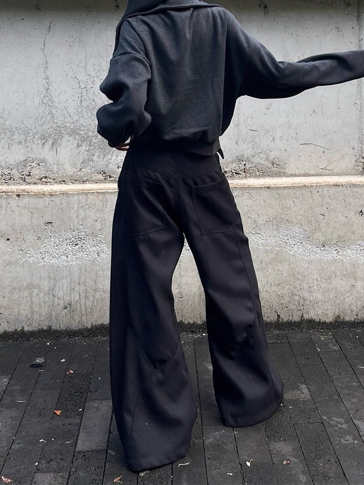 Coline - Hoge taille effen wijde broek