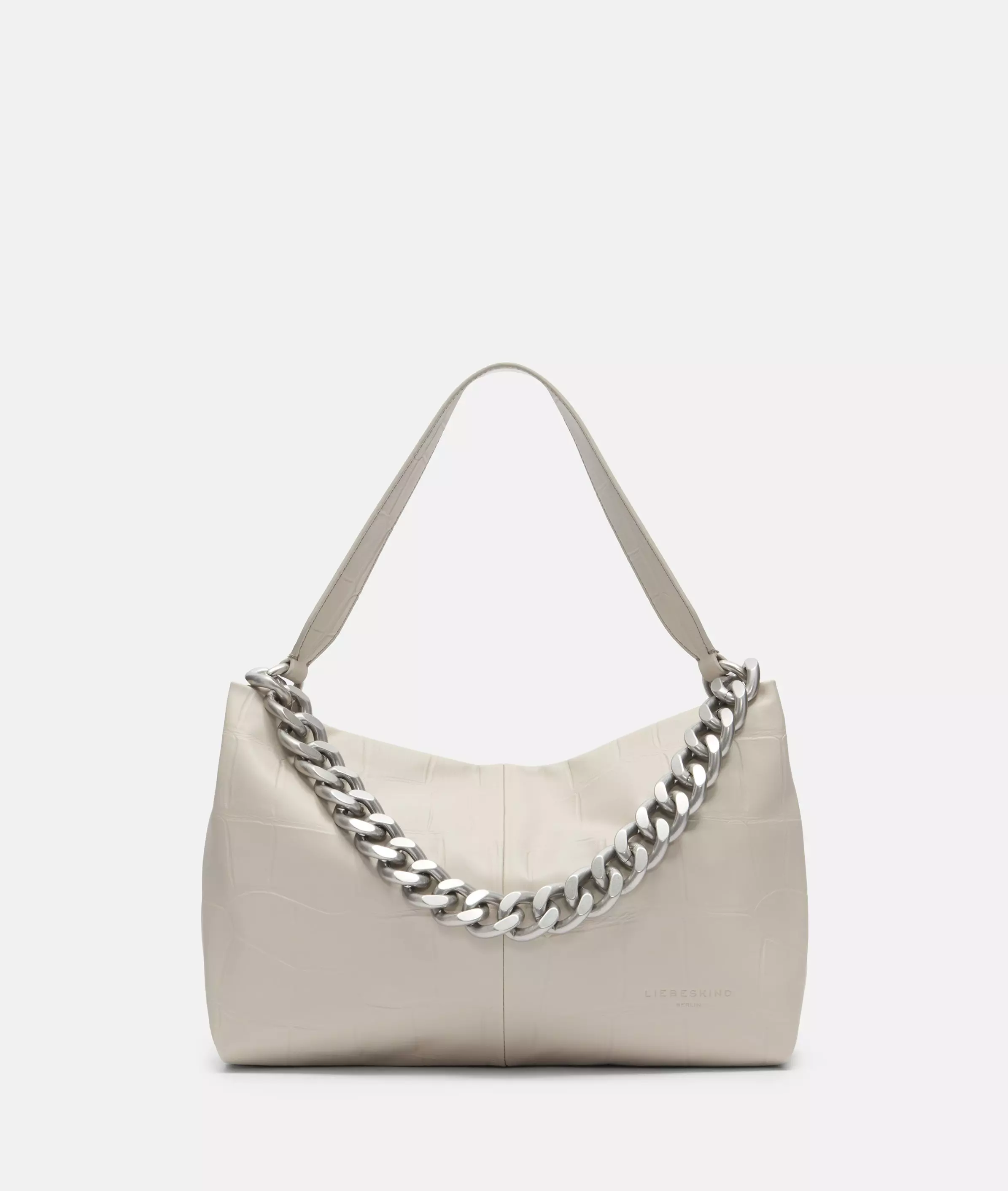 Crocodile Mira Hobo M Spacious hobo bag with crocodile embossing