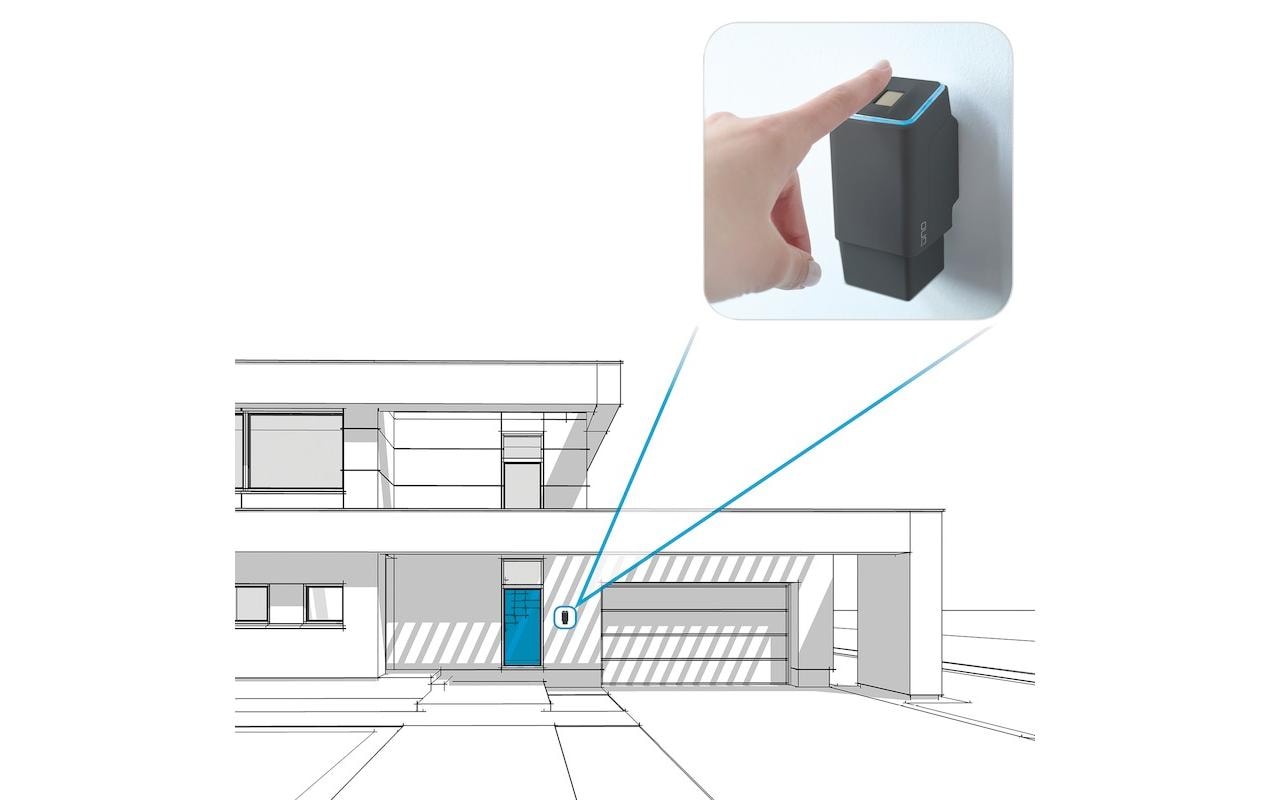Fingerabdruckleser FS A WE mit Akku für eqiva Smart Lock<br>Fingerprint Reader mit Funk und Akku in Schwarz für Eqiva Türöffner