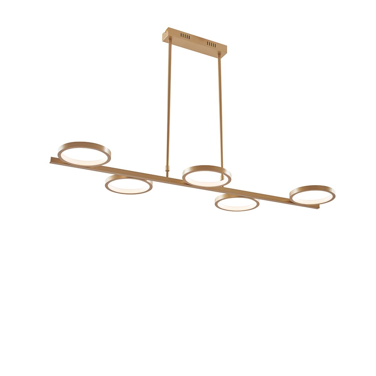 Moderne hanglamp incl. LED 3-staps dimbaar goud 5-lichts - Vivé