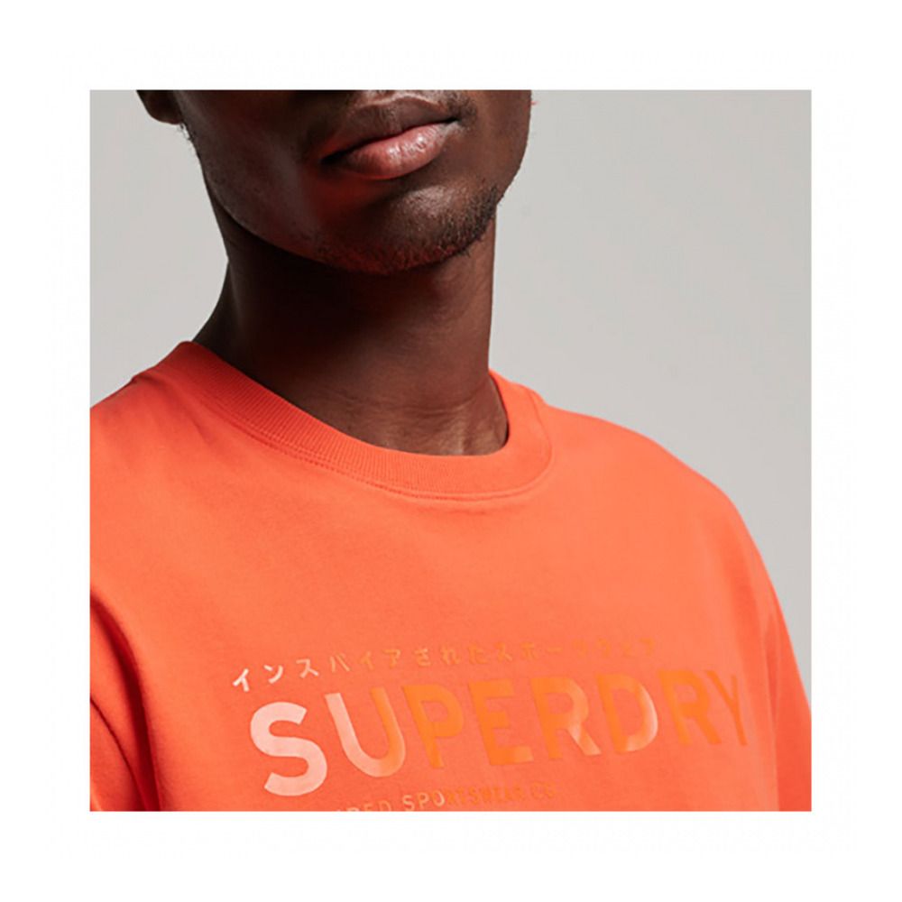 Superdry CODE STACKED LOGO - Tee-shirt Homme sunset red