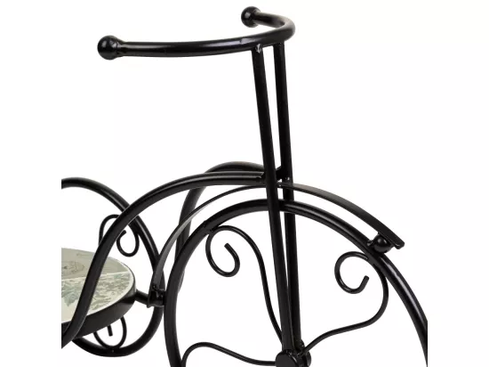 Support vélo en mosaïque et fer forgé noir 53x23.5x36h
