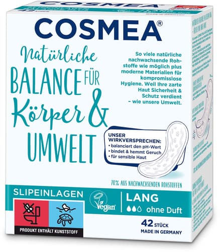 Cosmea® Slipeinlagen, Lang mit pH-Wert-Balance, 42 Stück