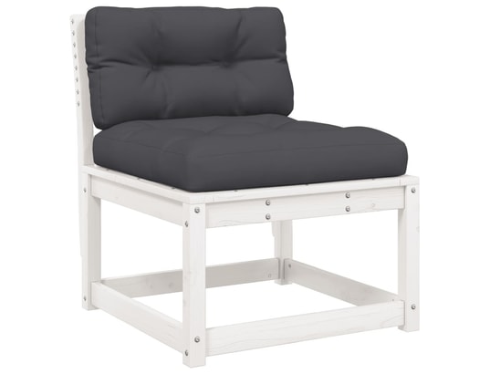VIDAXL - Canapé de jardin avec coussins blanc bois de pin solide